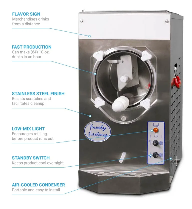 Frosty Factory 113A Margarita Machine - Single, Countertop, 64 Servings/hr., Air Cooled, 115v