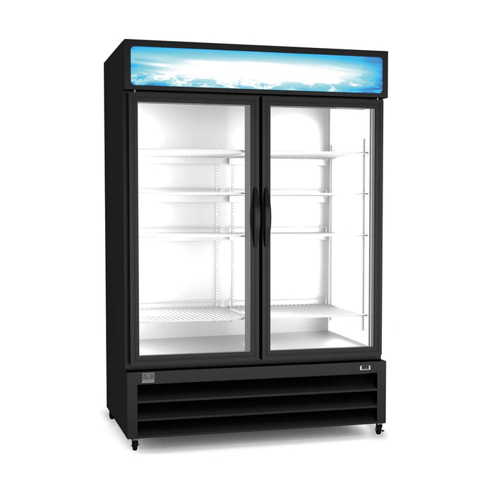 Kelvinator Commercial Merchandiser Refrigerator with Sliding Glass Door, Black, 120v