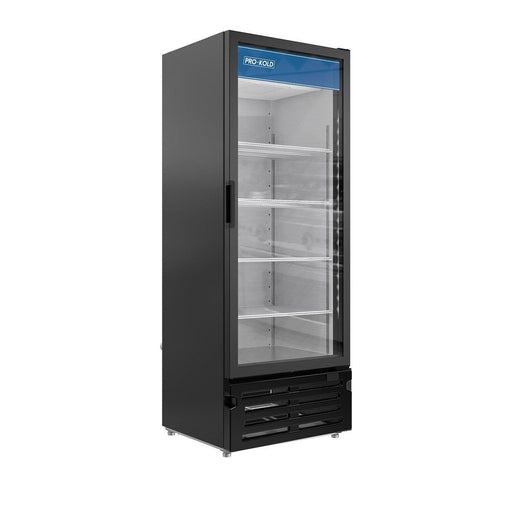 Pro-Kold One Section Glass Door Merchandiser Refrigerator in Black - Bar Central USA